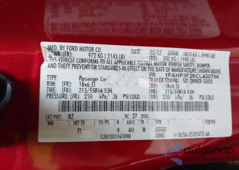 2012 Ford Focus Se from USA, damaged, VIN 1FAHP3F26CL420766